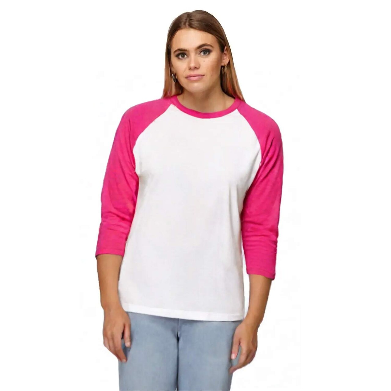 Gildan Heavy Cotton Raglan Crewneck 3/4 Sleeve T-Shirt for Casual & Sports Wear Cotton Tee